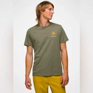 Prana Everyday Slogan Short Sleeve Tee Size S Color: Rye Green